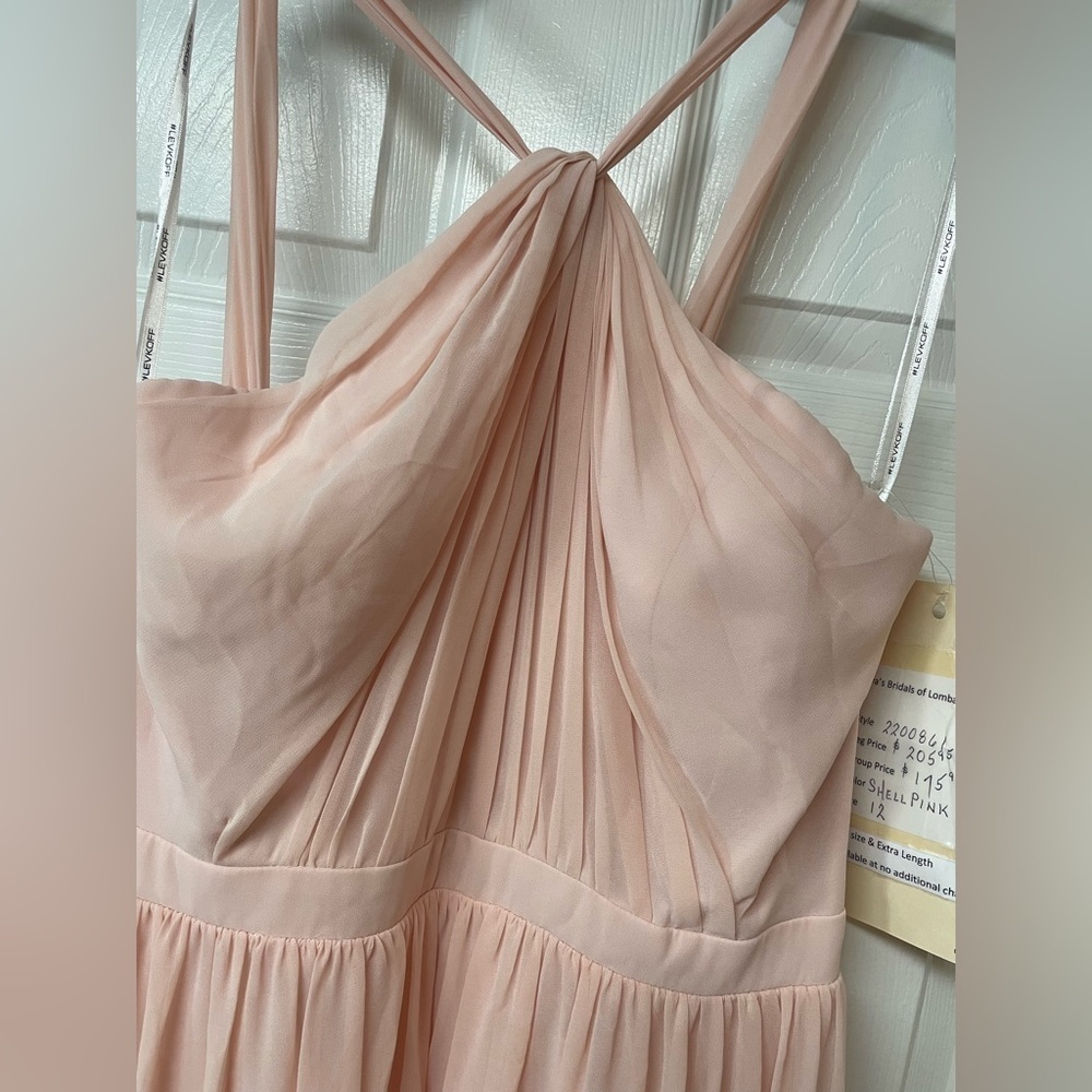 NWT Levkoff by Bill Levkoff Chiffon twist front long dress in Pink Size 12 prom - Picture 5 of 11